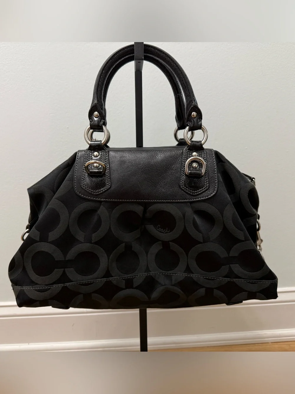 Coach Madison Op Art Sabrina Satchel & Convertible Shoulder Strap - Picture 3 of 15